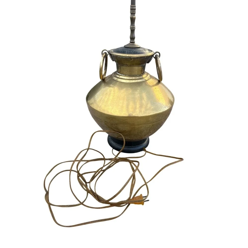 Unbranded Brass Table Lamp Unisex Large Gold Vintage Urn Ring Handles